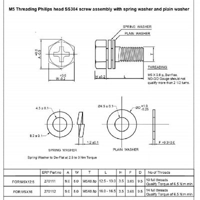 5×13 5×16 self tapping pan philips s.s